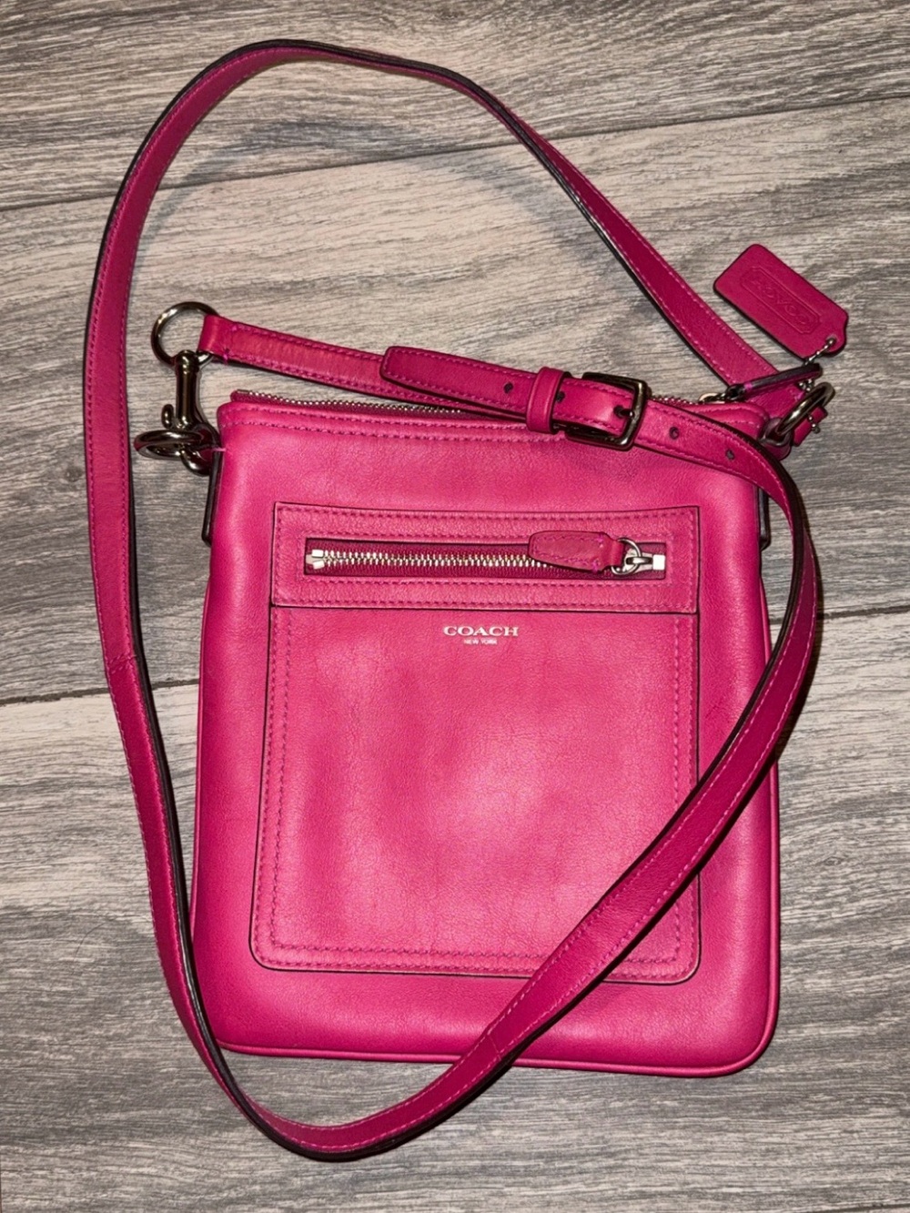 Coach Fuchsia Pink Leather Crossbody Bag